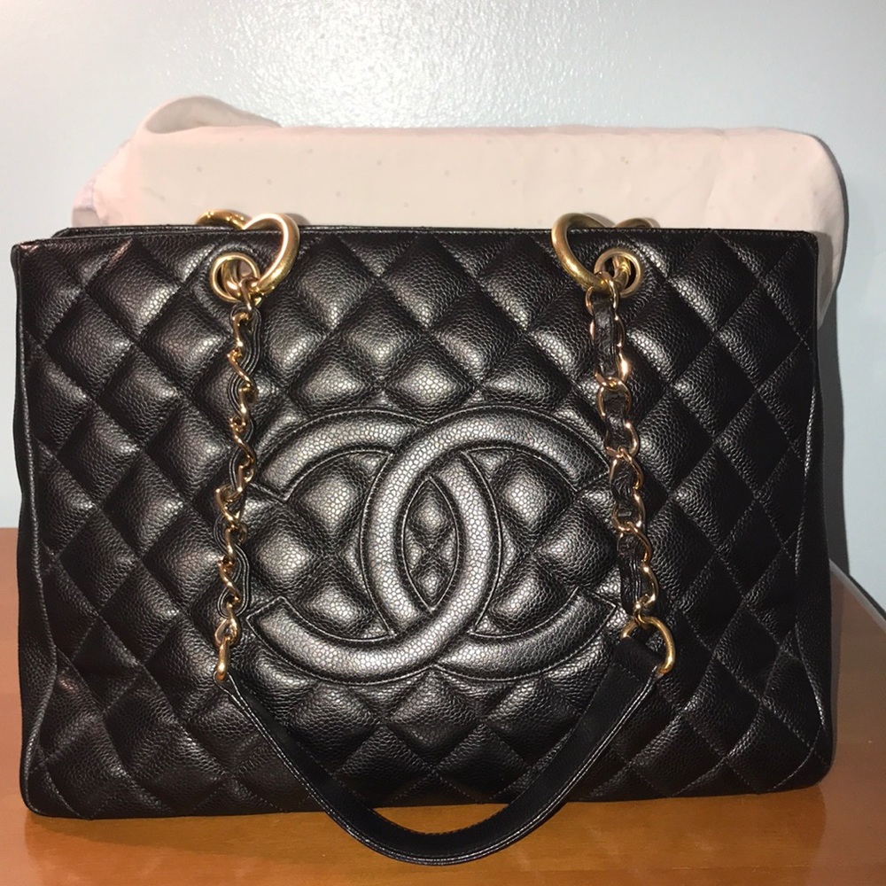Chanel tote with gold hardware